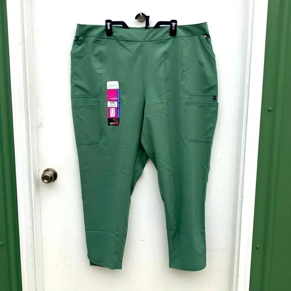 Fashion Stretch Pull-On Straight Leg Cargo Scrub Pants Size 3X